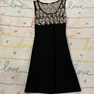 Black Lace White Formal Party Prom Dress Womans sz Small S